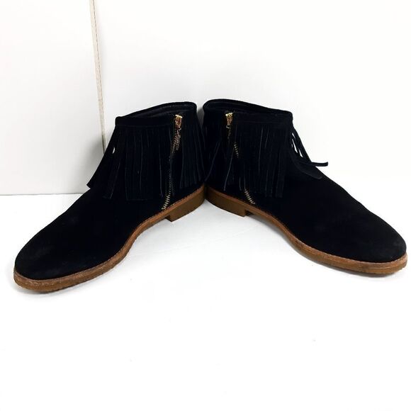 Kate Spade women's Betsie Too Fringed Black Suede Ankle Boots Booties US 9,5M - Picture 6 of 14